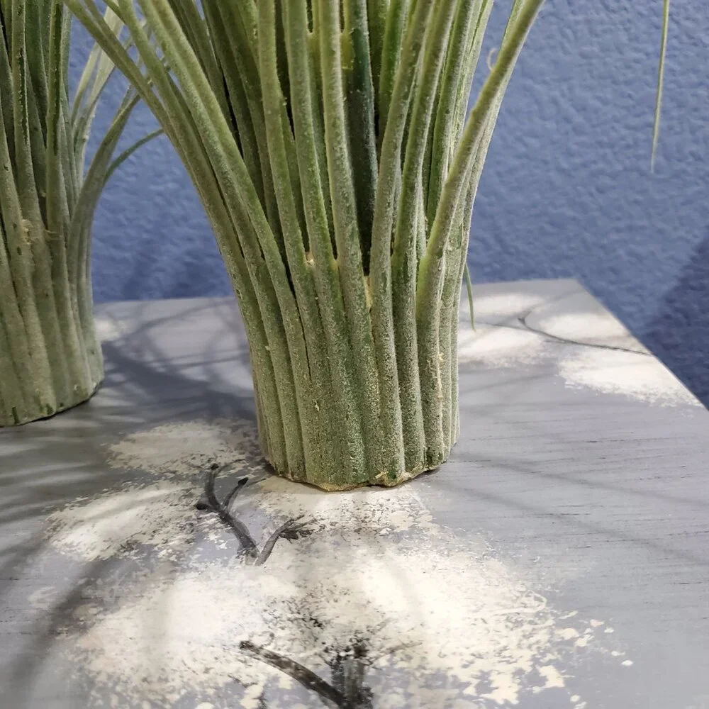 Artificial Grass Vases, Set of Two, Rare Vintage